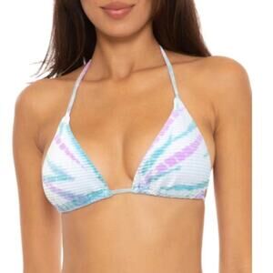 NWT Becca Women's Orchid/Jasper Iconic Cheryl Triangle Halter Bikini Top Size L